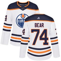 Adidas Edmonton Oilers #74 Ethan Bear White Road Authentic Women's Stitched NHL Jersey