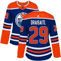 Adidas Edmonton Oilers #29 Leon Draisaitl Royal Alternate Authentic Women's Stitched NHL Jersey