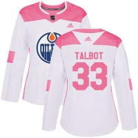 Adidas Edmonton Oilers #33 Cam Talbot White/Pink Authentic Fashion Women's Stitched NHL Jersey