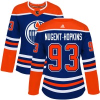 Adidas Edmonton Oilers #93 Ryan Nugent-Hopkins Royal Alternate Authentic Women's Stitched NHL Jersey