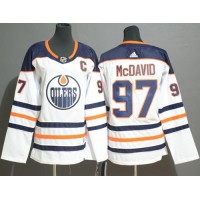 Adidas Edmonton Oilers #97 Connor McDavid White Road Authentic Women's Stitched NHL Jersey