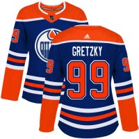 Adidas Edmonton Oilers #99 Wayne Gretzky Royal Alternate Authentic Women's Stitched NHL Jersey