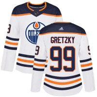 Adidas Edmonton Oilers #99 Wayne Gretzky White Road Authentic Women's Stitched NHL Jersey