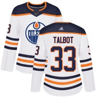 Adidas Edmonton Oilers #33 Cam Talbot White Road Authentic Women's Stitched NHL Jersey