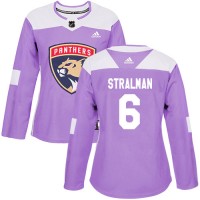 Adidas Florida Panthers #6 Anton Stralman Purple Authentic Fights Cancer Women's Stitched NHL Jersey