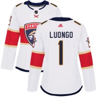 Adidas Florida Panthers #1 Roberto Luongo White Road Authentic Women's Stitched NHL Jersey