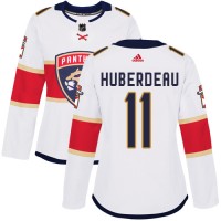 Adidas Florida Panthers #11 Jonathan Huberdeau White Road Authentic Women's Stitched NHL Jersey