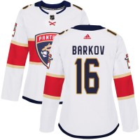 Adidas Florida Panthers #16 Aleksander Barkov White Road Authentic Women's Stitched NHL Jersey