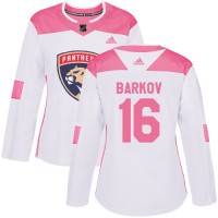 Adidas Florida Panthers #16 Aleksander Barkov White/Pink Authentic Fashion Women's Stitched NHL Jersey