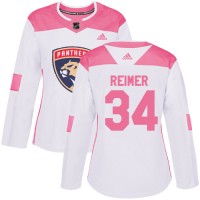 Adidas Florida Panthers #34 James Reimer White/Pink Authentic Fashion Women's Stitched NHL Jersey