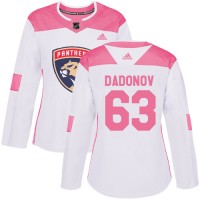Adidas Florida Panthers #63 Evgenii Dadonov White/Pink Authentic Fashion Women's Stitched NHL Jersey