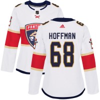 Adidas Florida Panthers #68 Mike Hoffman White Road Authentic Women's Stitched NHL Jersey