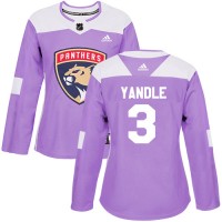 Adidas Florida Panthers #3 Keith Yandle Purple Authentic Fights Cancer Women's Stitched NHL Jersey