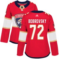 Adidas Florida Panthers #72 Sergei Bobrovsky Red Home Authentic Women's Stitched NHL Jersey