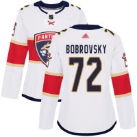 Adidas Florida Panthers #72 Sergei Bobrovsky White Road Authentic Women's Stitched NHL Jersey