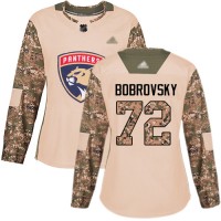 Adidas Florida Panthers #72 Sergei Bobrovsky Camo Authentic 2017 Veterans Day Women's Stitched NHL Jersey