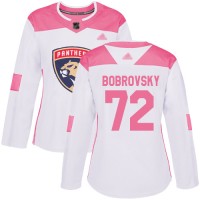 Adidas Florida Panthers #72 Sergei Bobrovsky White/Pink Authentic Fashion Women's Stitched NHL Jersey