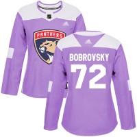 Adidas Florida Panthers #72 Sergei Bobrovsky Purple Authentic Fights Cancer Women's Stitched NHL Jersey