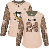 Adidas Pittsburgh Penguins #24 Dominik Kahun Camo Authentic 2017 Veterans Day Women's Stitched NHL Jersey