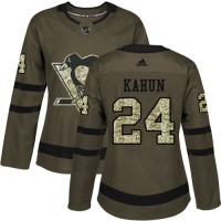 Adidas Pittsburgh Penguins #24 Dominik Kahun Green Salute to Service Women's Stitched NHL Jersey