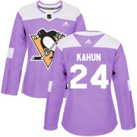 Adidas Pittsburgh Penguins #24 Dominik Kahun Purple Authentic Fights Cancer Women's Stitched NHL Jersey