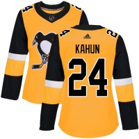 Adidas Pittsburgh Penguins #24 Dominik Kahun Gold Alternate Authentic Women's Stitched NHL Jersey