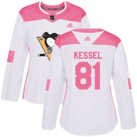 Adidas Pittsburgh Penguins #81 Phil Kessel White/Pink Authentic Fashion Women's Stitched NHL Jersey