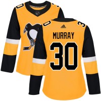 Adidas Pittsburgh Penguins #30 Matt Murray Gold Alternate Authentic Women's Stitched NHL Jersey