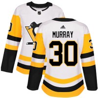Adidas Pittsburgh Penguins #30 Matt Murray White Road Authentic Women's Stitched NHL Jersey