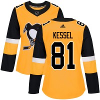 Adidas Pittsburgh Penguins #81 Phil Kessel Gold Alternate Authentic Women's Stitched NHL Jersey