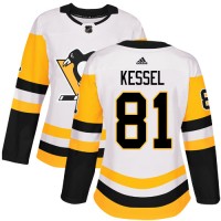 Adidas Pittsburgh Penguins #81 Phil Kessel White Road Authentic Women's Stitched NHL Jersey