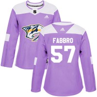 Adidas Nashville Predators #57 Dante Fabbro Purple Authentic Fights Cancer Women's Stitched NHL Jersey
