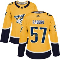 Adidas Nashville Predators #57 Dante Fabbro Yellow Home Authentic Women's Stitched NHL Jersey