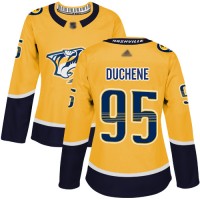 Adidas Nashville Predators #95 Matt Duchene Yellow Home Authentic Women's Stitched NHL Jersey