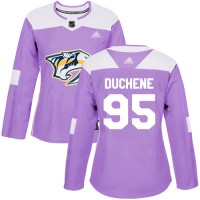 Adidas Nashville Predators #95 Matt Duchene Purple Authentic Fights Cancer Women's Stitched NHL Jersey