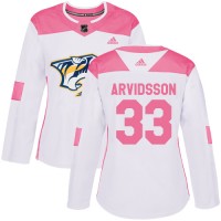Adidas Nashville Predators #33 Viktor Arvidsson White/Pink Authentic Fashion Women's Stitched NHL Jersey