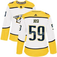 Adidas Nashville Predators #59 Roman Josi White Road Authentic Women's Stitched NHL Jersey