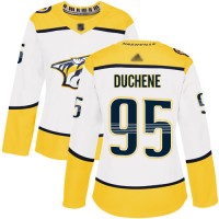 Adidas Nashville Predators #95 Matt Duchene White Road Authentic Women's Stitched NHL Jersey
