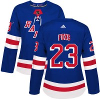 Adidas New York Rangers #23 Adam Foxs Royal Blue Home Authentic Women's Stitched NHL Jersey