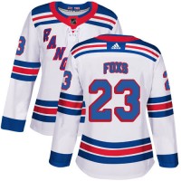Adidas New York Rangers #23 Adam Foxs White Road Authentic Women's Stitched NHL Jersey