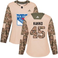 Adidas New York Rangers #45 Kappo Kakko Camo Authentic 2017 Veterans Day Women's Stitched NHL Jersey