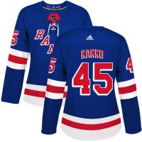 Adidas New York Rangers #45 Kappo Kakko Royal Blue Home Authentic Women's Stitched NHL Jersey