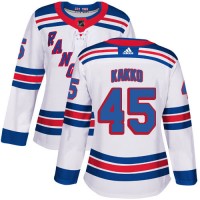 Adidas New York Rangers #45 Kappo Kakko White Road Authentic Women's Stitched NHL Jersey