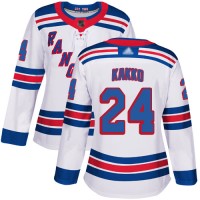 Adidas New York Rangers #24 Kaapo Kakko White Road Authentic Women's Stitched NHL Jersey