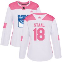 Adidas New York Rangers #18 Marc Staal White/Pink Authentic Fashion Women's Stitched NHL Jersey