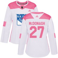 Adidas New York Rangers #27 Ryan McDonagh White/Pink Authentic Fashion Women's Stitched NHL Jersey