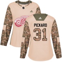 Adidas Detroit Red Wings #31 Calvin Pickard Camo Authentic 2017 Veterans Day Women's Stitched NHL Jersey