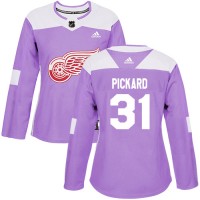 Adidas Detroit Red Wings #31 Calvin Pickard Purple Authentic Fights Cancer Women's Stitched NHL Jersey