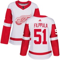 Adidas Detroit Red Wings #51 Valtteri Filppula White Road Authentic Women's Stitched NHL Jersey