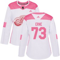 Adidas Detroit Red Wings #73 Adam Erne White/Pink Authentic Fashion Women's Stitched NHL Jersey